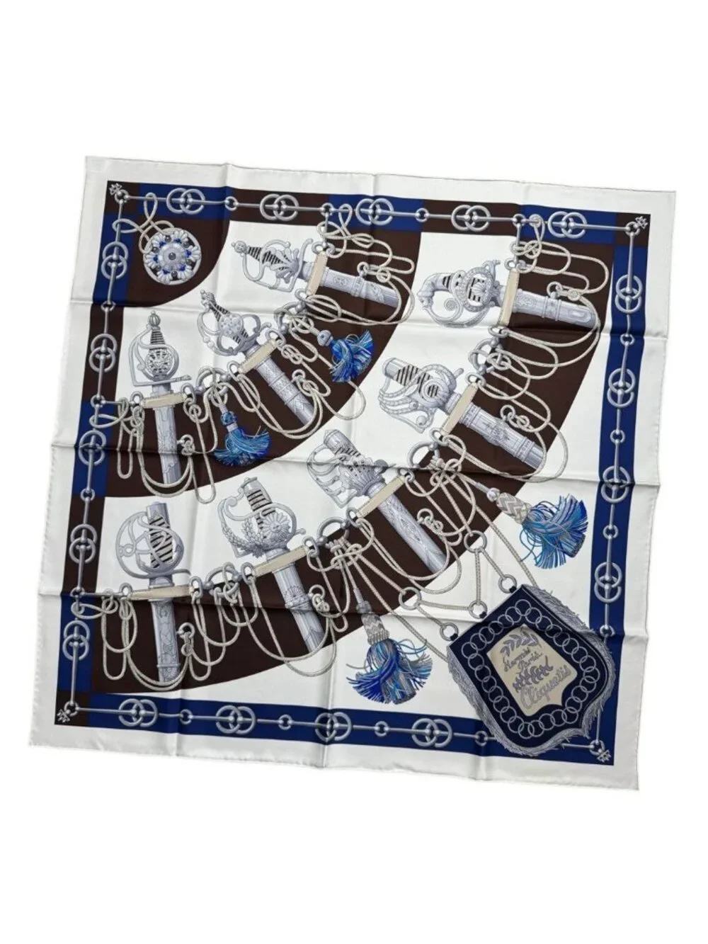 Hermes Carre 90 Cliquetis Silk Scarf Sword Handle